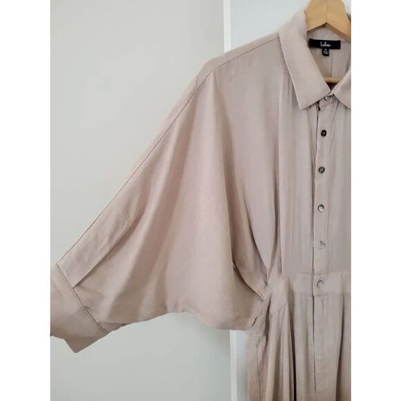 Lulus Bring the Dream Beige Button-Up Jumpsuit M NWT - Picture 5 of 13